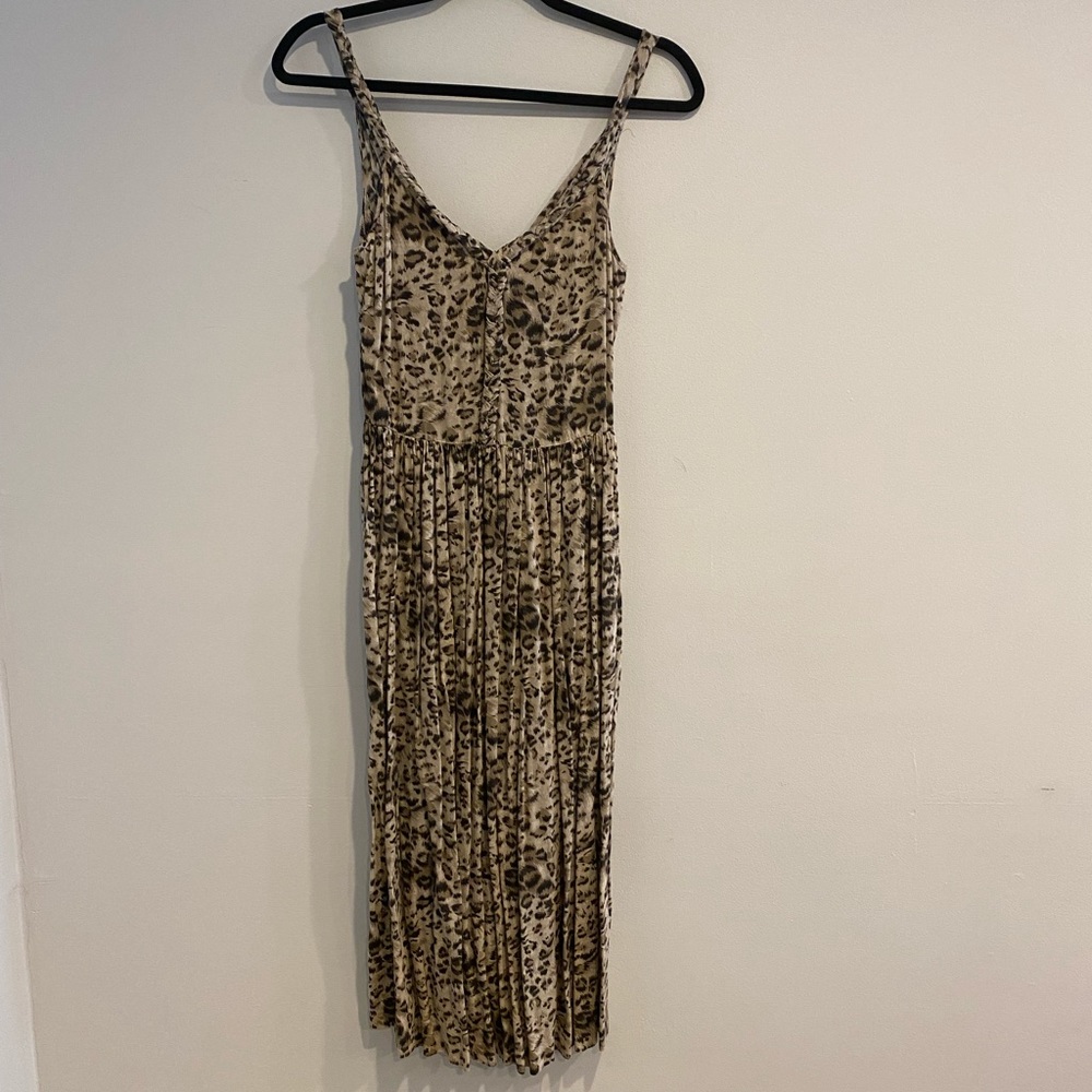 Rebecca Taylor Leopard Print Summer Midi Dress